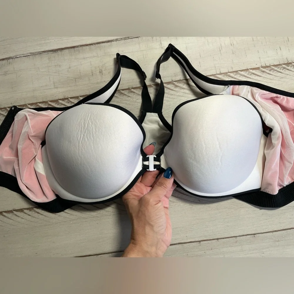 2 Victoria’s Secret Knockout Orange & Pink Strappy Back Sports Bras - Picture 4 of 7